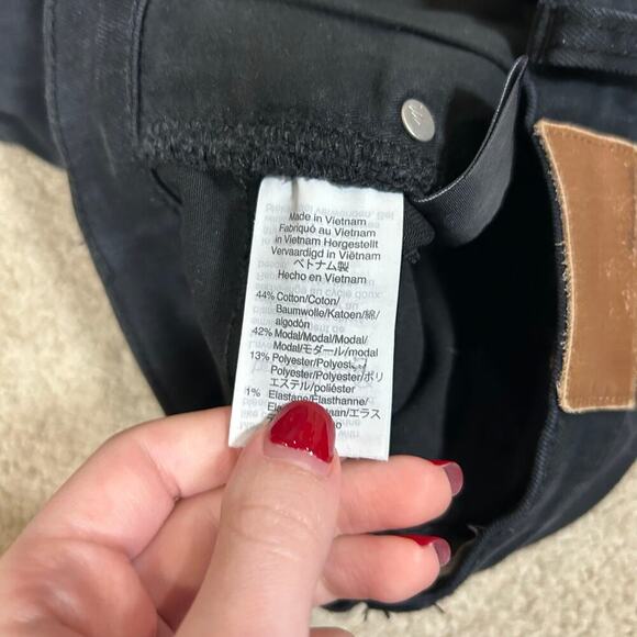 Madewell 9" High-Rise Skinny Jeans in Lunar Black Mid Rise Cotton Modal Size 25 - Picture 8 of 9